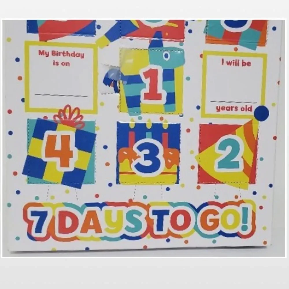 New Birthday Countdown 7 Days Advent Fun Activity Party Kids NWT